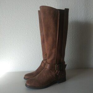 Bullboxer B52 Kayley tan, brown faux leather knee high boots